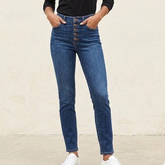 Alice + Olivia Denim - Alice + Olivia Dark Blue High Rise Jeans